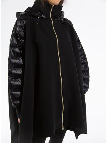 MANTELLA CON MANICHE IMBOTTITE, 9300 NERO, small