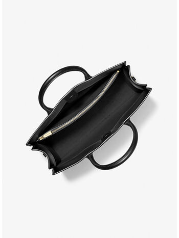 BORSA A MANO SCARLETT MEDIA IN PELLE, 001 BLACK, small