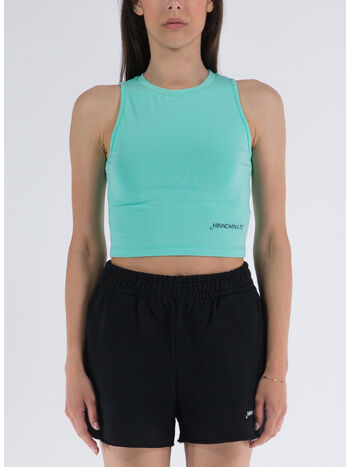 T-SHIRT CORTA IN BIELASTICO, VERDE MENTA, small