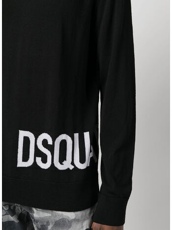 MAGLIONE DSQ2 CREWNECK, 965 BLACK/WHITE, small