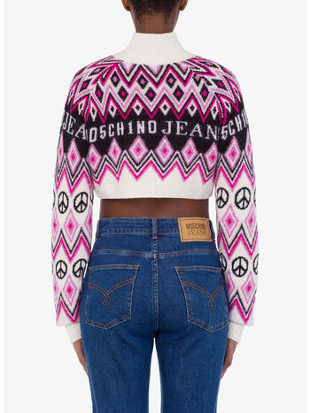 PULLOVER CROP IN CASHMERE E LANA GRAPHIC JACQUARD, A2002, small