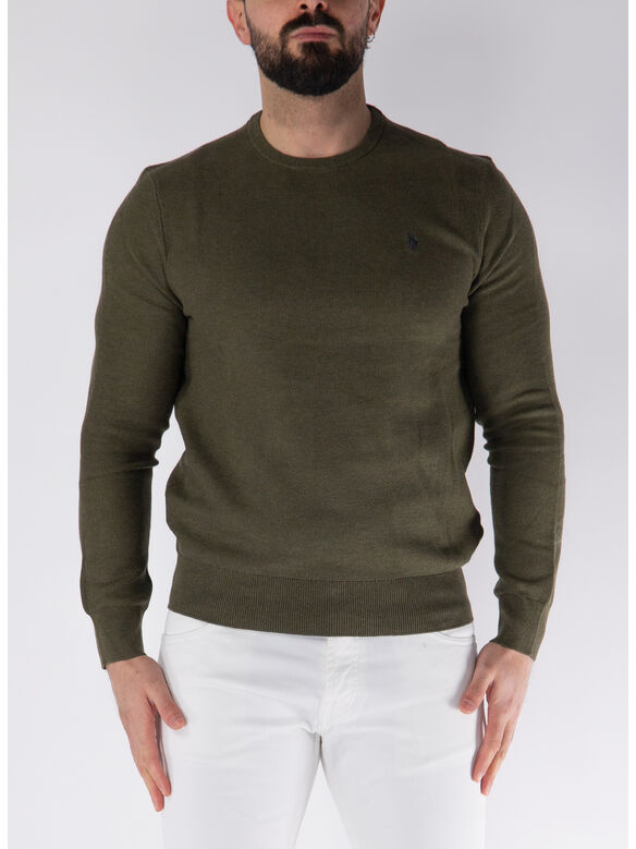 MAGLIONE GIROCOLLO, CARGO OLIVE HTHR, medium