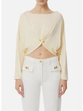 T-SHIRT IN JERSEY CRÊPE CON PIERCING, DC7 LEMONADE, thumb