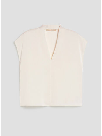 BLUSA IN DOPPIO RASO, 001 AVORIO, small