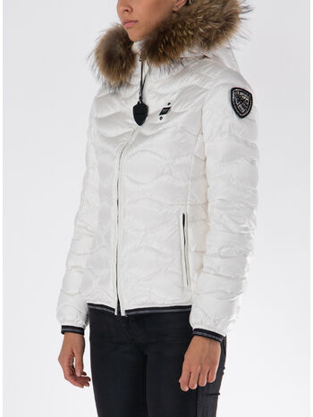PIUMINO CON  PELLICCIA ALDIE, 100BI BIANCO OTTICO, small