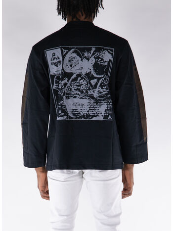 T-SHIRT LONGSLEEVE GRAPHIC, BLK0001 BLACK, small