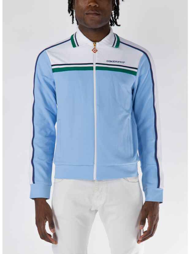 FELPA FULL ZIP CONTRAST YOKE, PALE BLUE, large