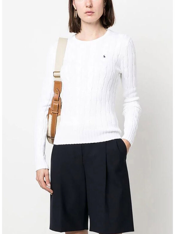 MAGLIONE GIROCOLLO, WHITE, medium