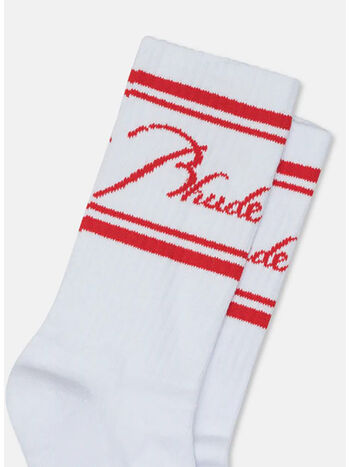 CALZINI SCRIPT LOGO, 0371 WHITE/RED, small