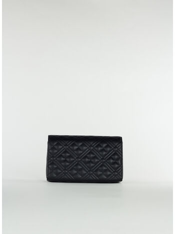BORSA TRAPUNTATA CON LOGO, 000 NERO, small