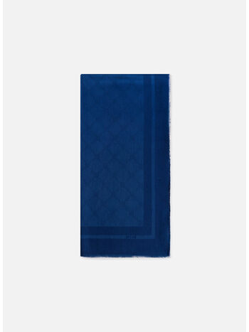 SCIARPA PASHMINA GRANDE CON ROMBI JACQUARD, DC8 OLTREMARE, small