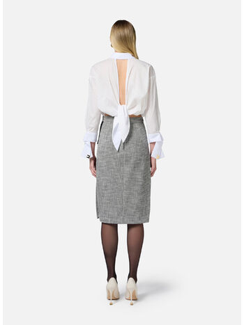CAMICIA CON STRASS E NODO, 100 BIANCO, small