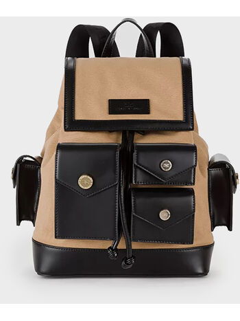 ZAINO UTILITY CON DETTAGLI CONTRASTO, 707CAMMELLONERO, small