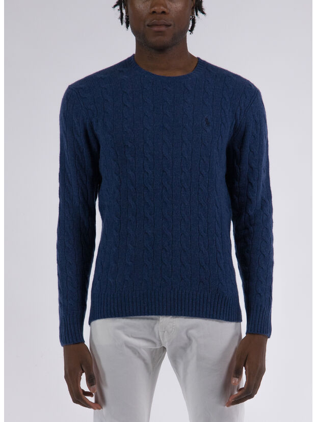 MAGLIONE TRECCIATO, RUSTIC NAVY HEATHER, large