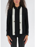 CAMICIA IN GEORGETTE CON CRAVATTINO LOGATO, 685 NERO/BURRO, thumb