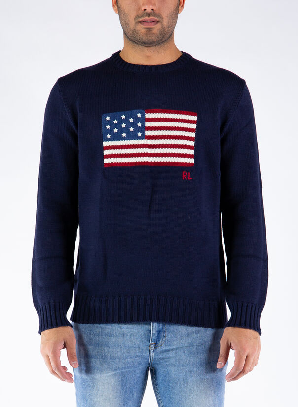 MAGLIONE CON BANDIERA, NAVY, large