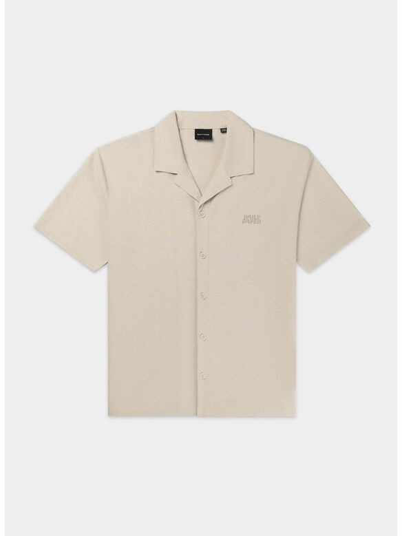 CAMICIA LINEN SHORTSLEEVE, BEIGE, medium