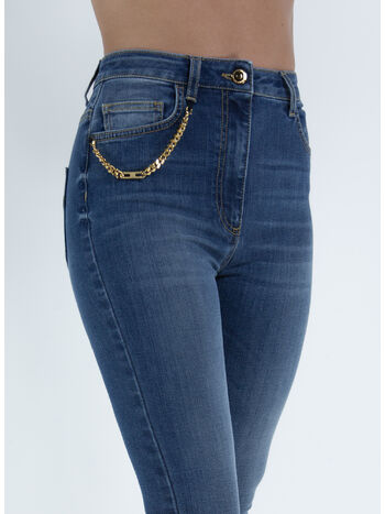 JEANS SKINNY CON CATENA, 104 BLUE DENIM, small