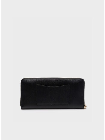 PORTAFOGLIO CON PLACCA ORO, 001 BLACK, small