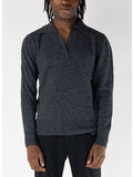 MAGLIONE CON COLLO A POLO SENZA BOTTONI AAGRO, 09 GRIGIO SCURO, thumb