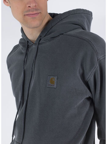 FELPA NELSON CON CAPPUCCIO, 89GD BLACK GARMENT DYED, small