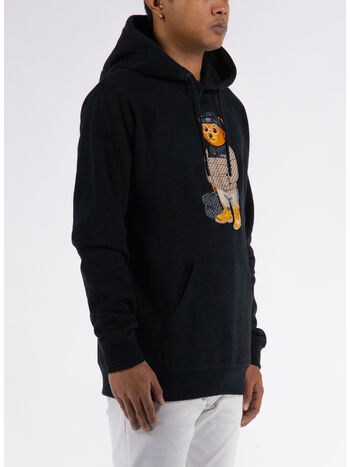 FELPA HOODIE FILOU EMBROIDERED, 01 BLACK, small