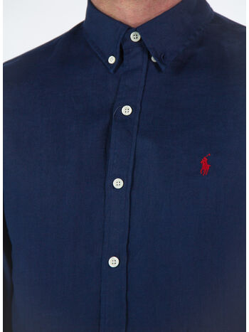 CAMICIA IN LINO, NEWPORT NAVY, small