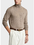 PULLOVER A COLLO ALTO, LIGHT WALNUT HTHR, thumb