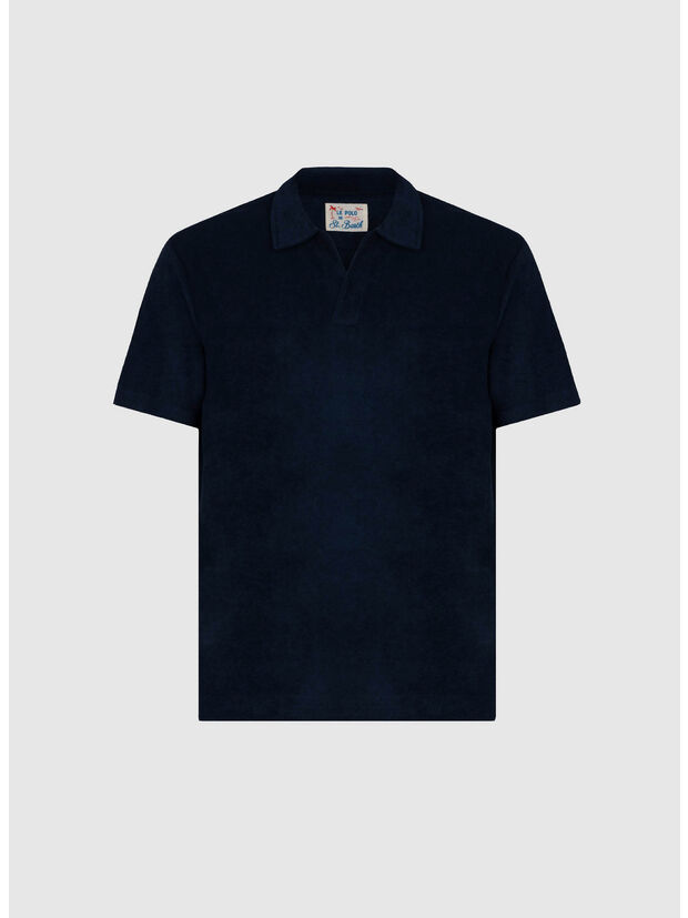POLO JEREMY A COLLLETTO APERTO A COSTINE, 01398H BLUE NAVY, large