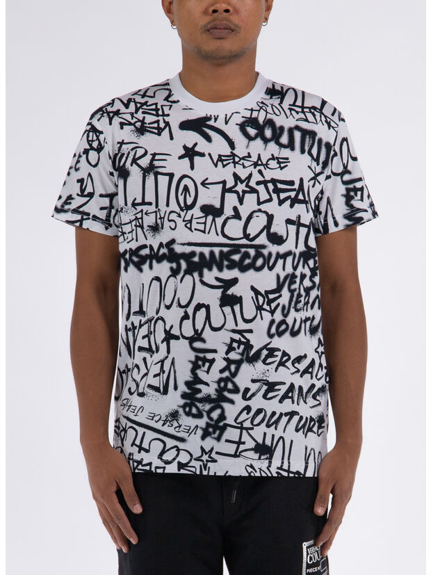 T-SHIRT PRINT ALL OVER GRAFFITI, 003 WHITE, large