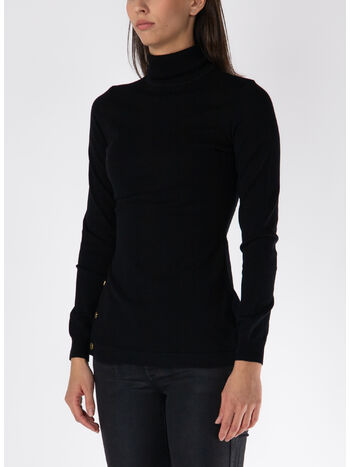 MAGLIONE CON BOTTONI DECORATIVI, 110 NERO, small