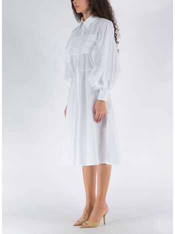 ABITO POPELINE MIDI, 0001-BIANCO, small