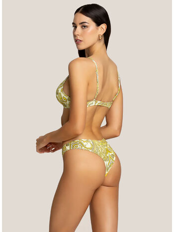 BIKINI CON TOP AD ANELLI COTE D'AZUR STYLE, 020 GIALLO, small