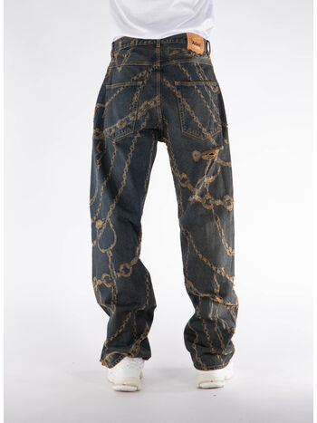 JEANS DESTROYED CHAIN BATTER, GLD GOLD, small