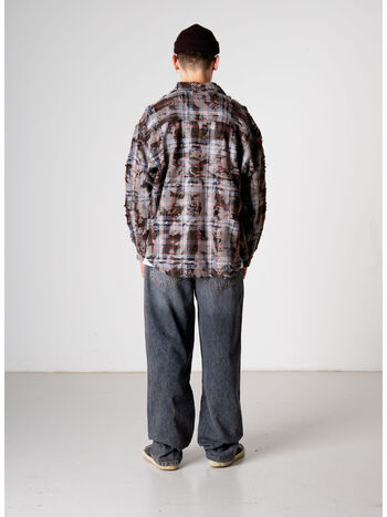 CAMICIA WBJONG DISTRESSED, BROWN CHECK, small