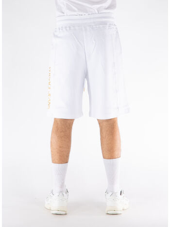SHORTS SPORTIVI CON LOGO, G03 WHITE/GOLD, small