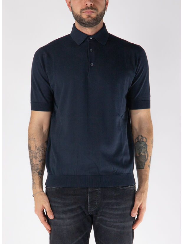 POLO IN MAGLIA A MANICHE CORTE, , large