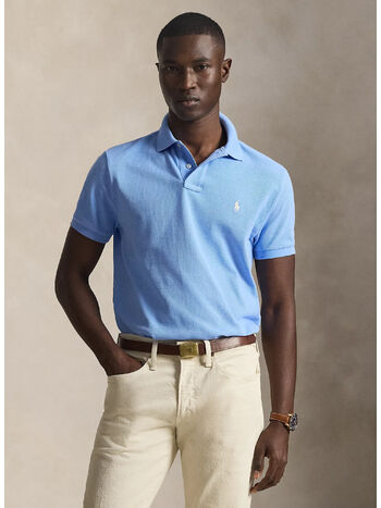 POLO L'ICONICA IN PIQU&Eacute;, BLUE LAGOON/C8125, small