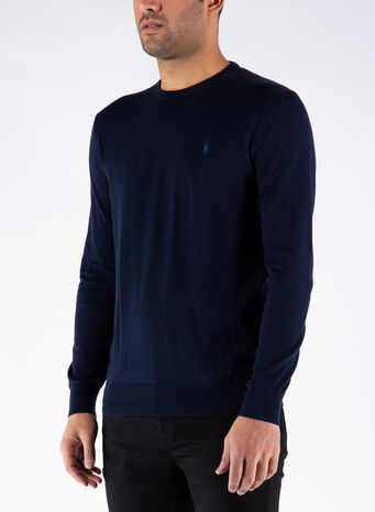 MAGLIONE GIROCOLLO LOGO, HUNTERNAVY, small