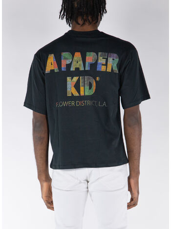 T-SHIRT CON STAMPA POSTERIORE, 110 BLACK, small