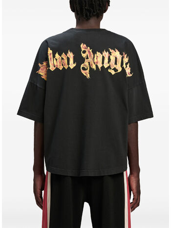T-SHIRT BURNING PALM OVER, 1076 BLACK/GOLD, small