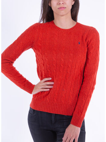MAGLIONE TRECCIATO, FADED RED, small