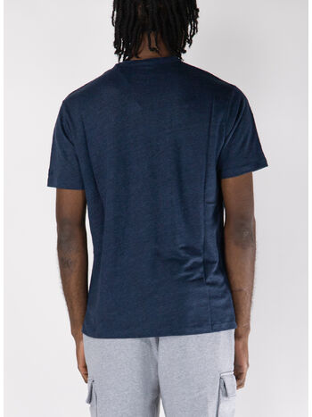 T-SHIRT A MANICA CORTA ECSTASEA IN JERSEY LINO, 00151H 61 BLUE NAVY, small