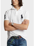 POLO A MANICE CORTE CON PATCH LOGO, WHITE, thumb