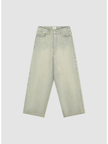 PANTALONE WIDE LEG WASHED DENIM, DIRTY WASH, small