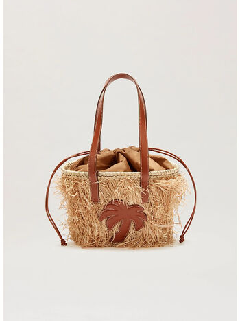 BORSA PALM RAFIA BASKET, 6160 BEIGE BROWN, small