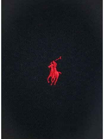 FELPA GIROCOLLO CON LOGO RICAMATO, POLO BLACK, small