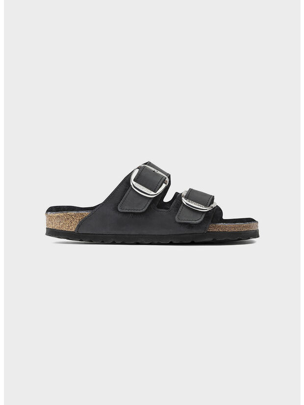 SANDALO ARIZONA BIG BUCKLE SHEARLING, BLACK, large