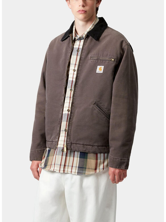 GIUBBOTTO OG DETROIT, 1YL4O TOBACCO/BLACK STONE CANVAS, medium