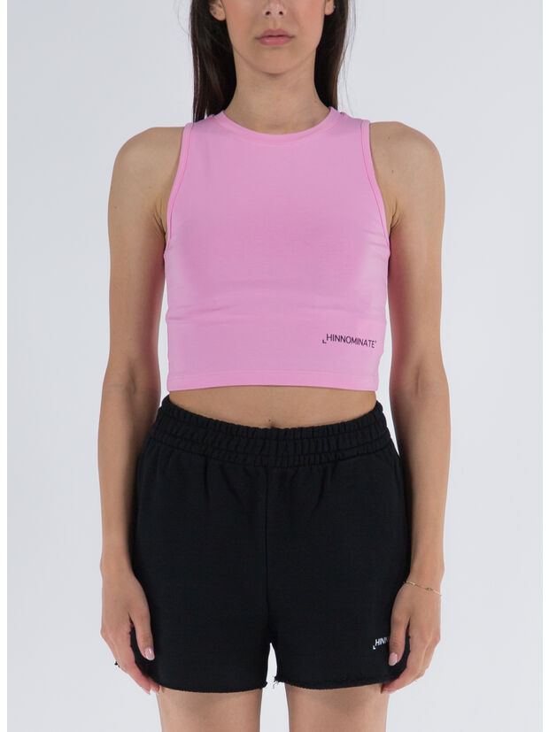 T-SHIRT CORTA IN BIELASTICO, ROSA BONBON, large